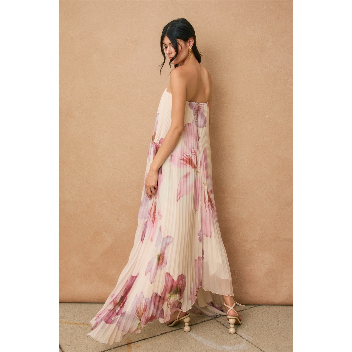 Bloomlight Pleated Maxi Column Dress