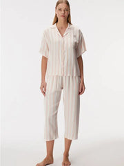 Blossom 11406 Women's Short Sleeve Shirt & Pants Set-Set-GOLDENBAY-S-Pink-Urbanheer