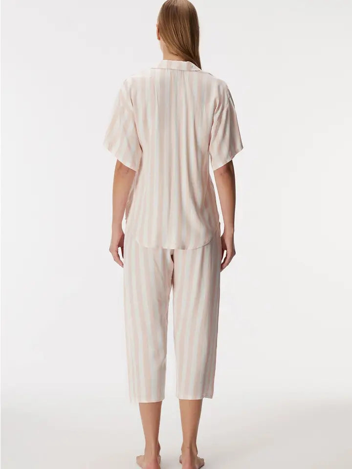 Blossom 11406 Women's Short Sleeve Shirt & Pants Set-Set-GOLDENBAY-S-Pink-Urbanheer