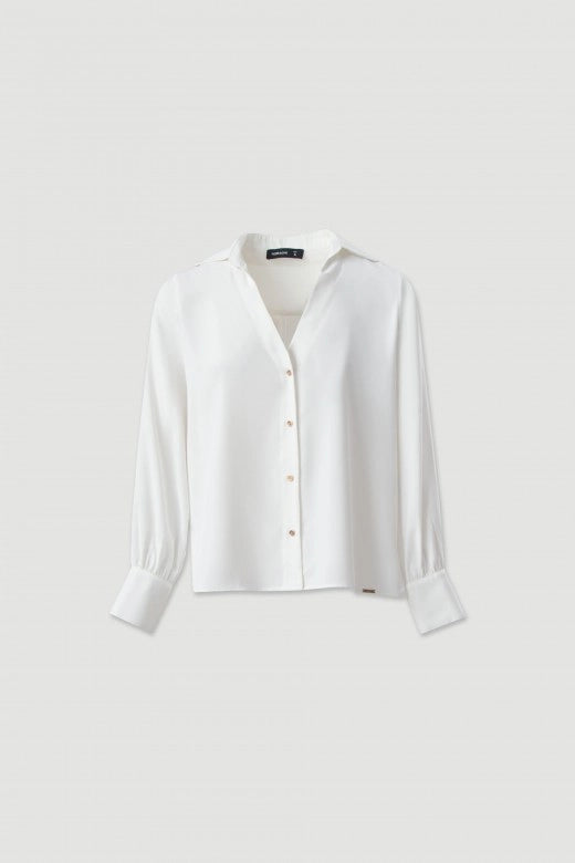 Blouse with Buckle Detail On the Sleeve-Blouse-FERRACHE-S-Multicolor-Urbanheer