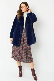 Blue Faux Fur Midi Coat-Faux Fur Coats-Buy Me Fur Ltd-One Size-Blue-Faux Fur-Urbanheer