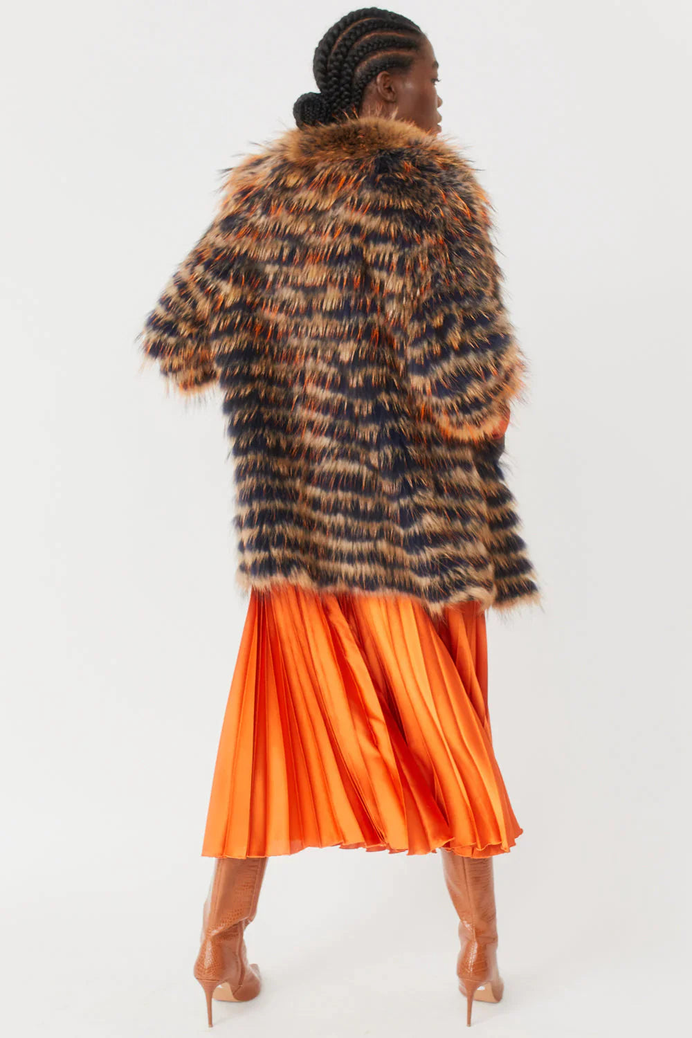 Blue Fox and Coney Fur Coat-Coney - Fox Fur Coat-Buy Me Fur Ltd-One Size-Blue-Genuine Coney & Fox Fur-Urbanheer