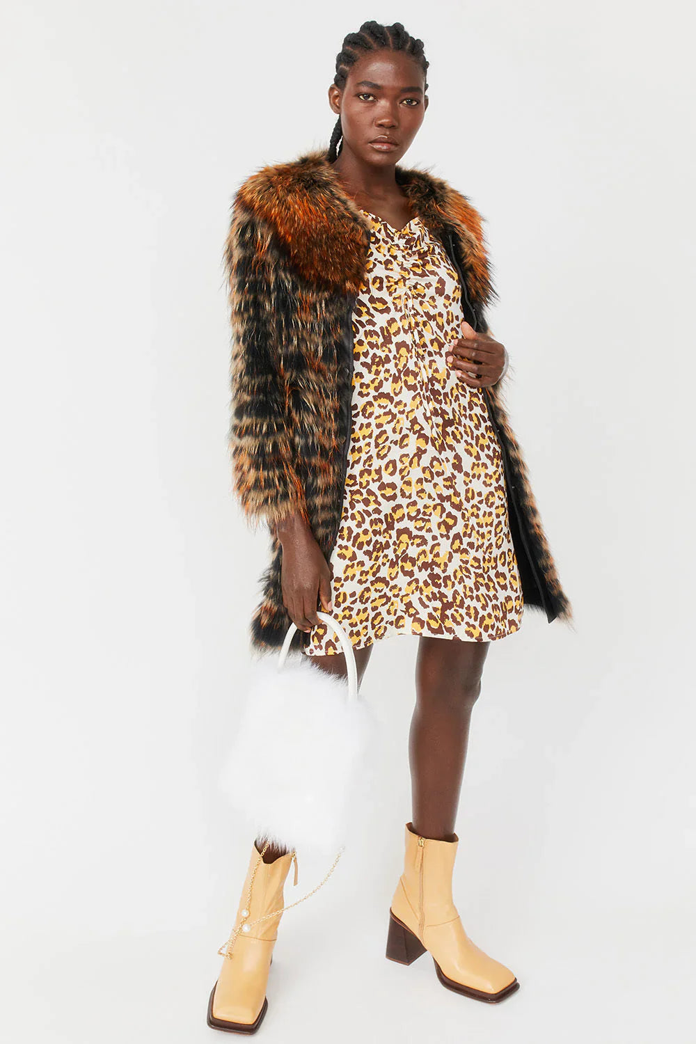 Blue Fox and Coney Fur Coat-Coney - Fox Fur Coat-Buy Me Fur Ltd-One Size-Blue-Genuine Coney & Fox Fur-Urbanheer