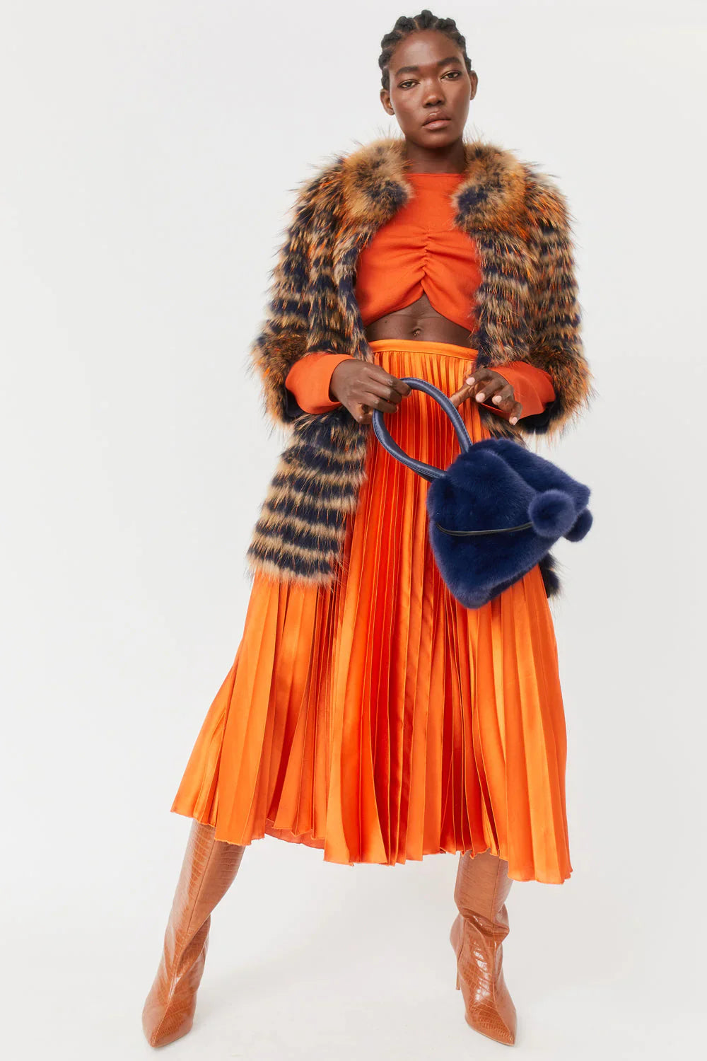 Blue Fox and Coney Fur Coat-Coney - Fox Fur Coat-Buy Me Fur Ltd-One Size-Blue-Genuine Coney & Fox Fur-Urbanheer