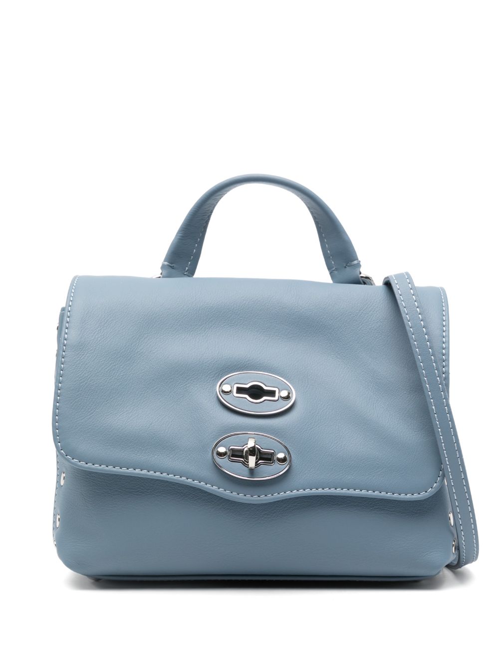 Blue Leather Baby Bag for Everyday Use