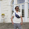 Blue Leather Fanny Pack Belly Bag - Independent People-Fanny Pack-Time Resistance-Blue-Urbanheer