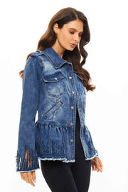 Blue Love Denim Jacket-Jacket-Adore-M-Urbanheer