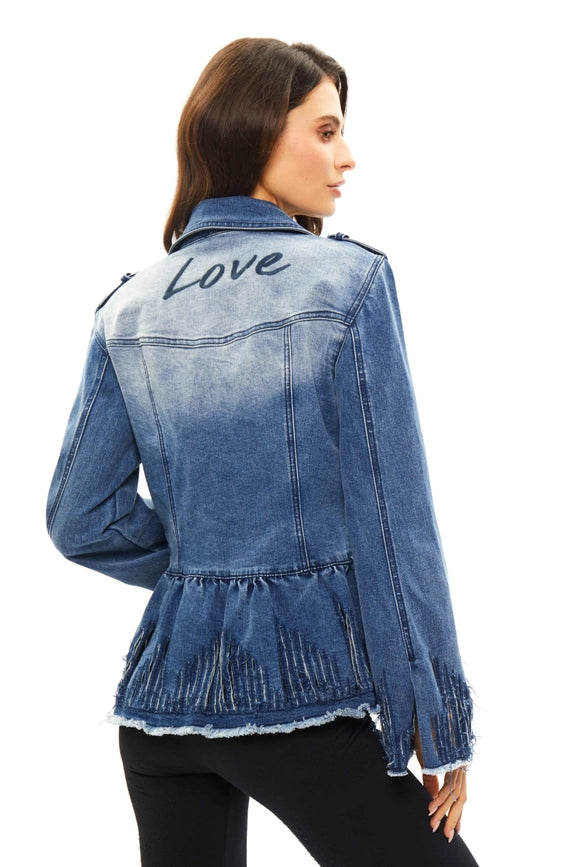 Blue Love Denim Jacket-Jacket-Adore-M-Urbanheer