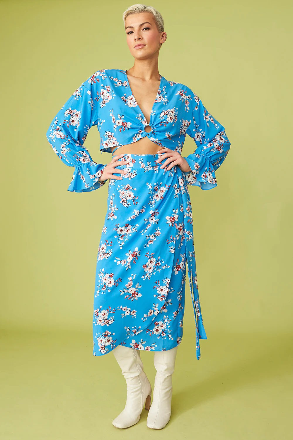 Blue Rayon Blend Floral Cropped Top-Tops-Buy Me Fur Ltd-S-M-Blue-Urbanheer