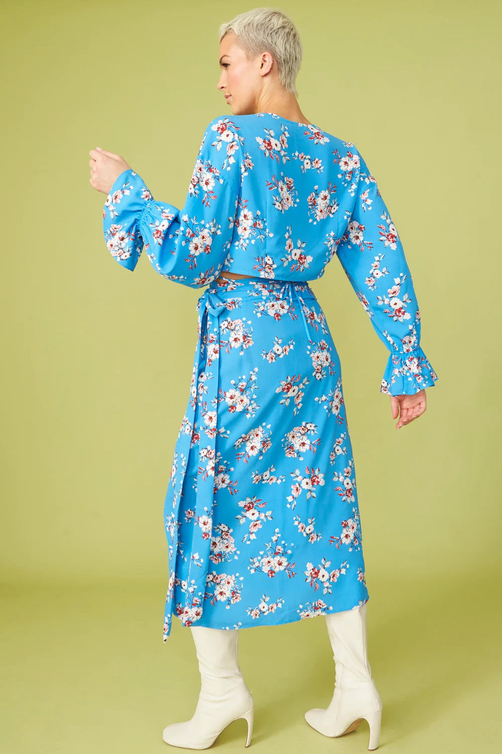 Blue Rayon Blend Floral Cropped Top-Tops-Buy Me Fur Ltd-S-M-Blue-Urbanheer