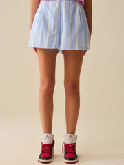 Blue and White Shorts with Side Pockets-Shorts-Q2-S-BLUE-Urbanheer