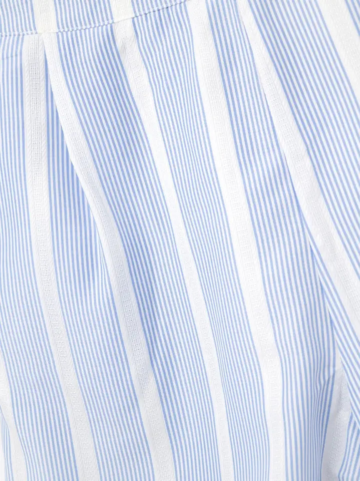 Blue and White Shorts with Side Pockets-Shorts-Q2-S-BLUE-Urbanheer