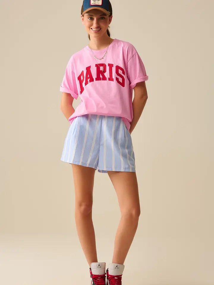 Blue and White Shorts with Side Pockets-Shorts-Q2-S-BLUE-Urbanheer