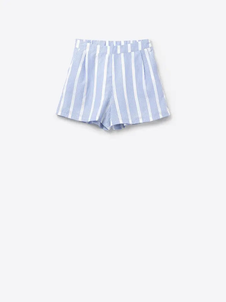 Blue and White Shorts with Side Pockets-Shorts-Q2-S-BLUE-Urbanheer