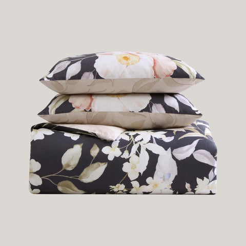 Blush Flowers 100% Cotton 5-Piece Reversible Comforter Set-Set-Bebejan-Queen-Urbanheer