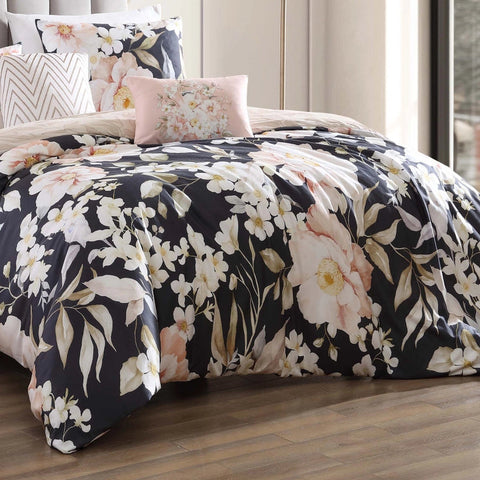 Blush Flowers 100% Cotton 5-Piece Reversible Comforter Set-Set-Bebejan-Queen-Urbanheer