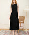 Boat Neck Sleeveless Basque Waist Midi Dress