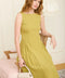 Boat Neck Sleeveless Basque Waist Midi Dress