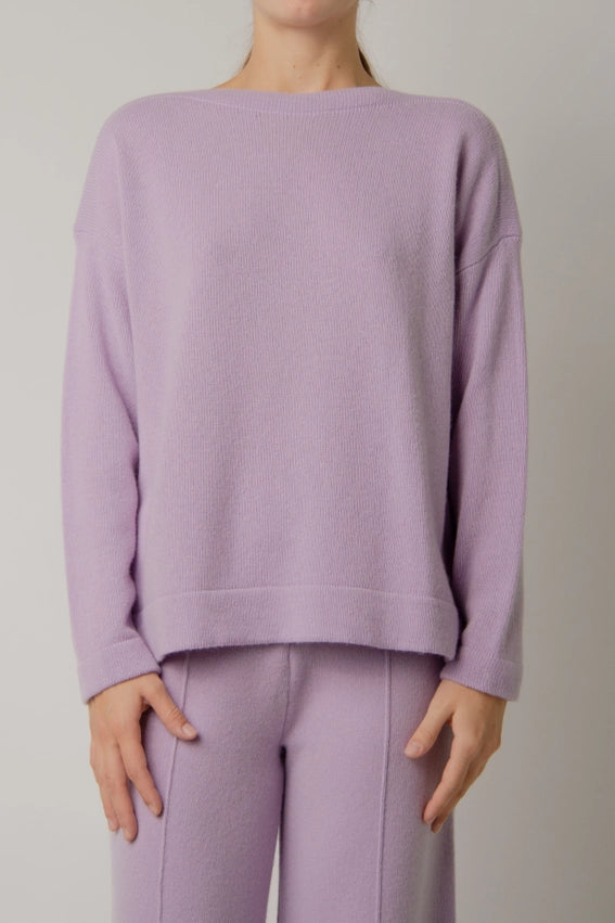 Boat Neck Sweater in Cashmere Blend Lavanda-Sweater-LÈMME-S-Lavanda-Urbanheer