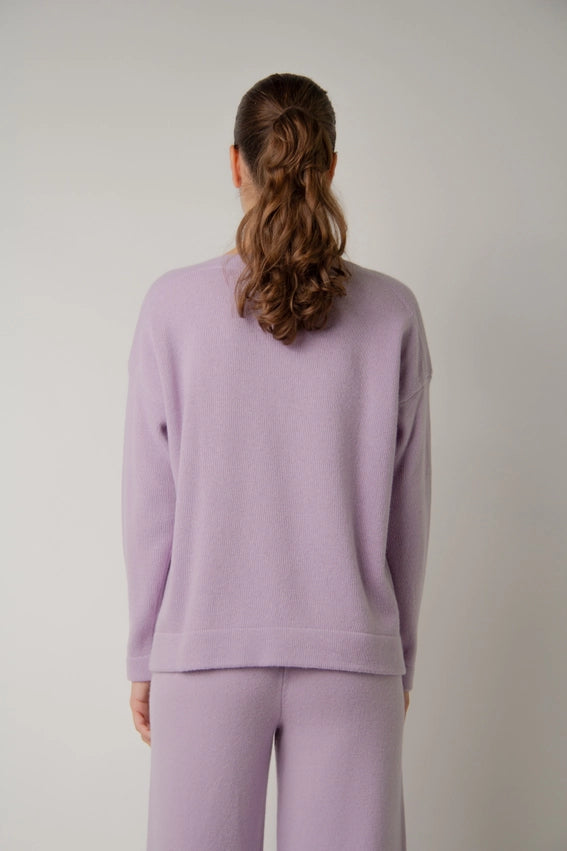 Boat Neck Sweater in Cashmere Blend Lavanda-Sweater-LÈMME-S-Lavanda-Urbanheer