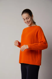 Boat Neck Sweater in Cashmere Blend arancia-Sweater-LÈMME-S-arancia-Urbanheer