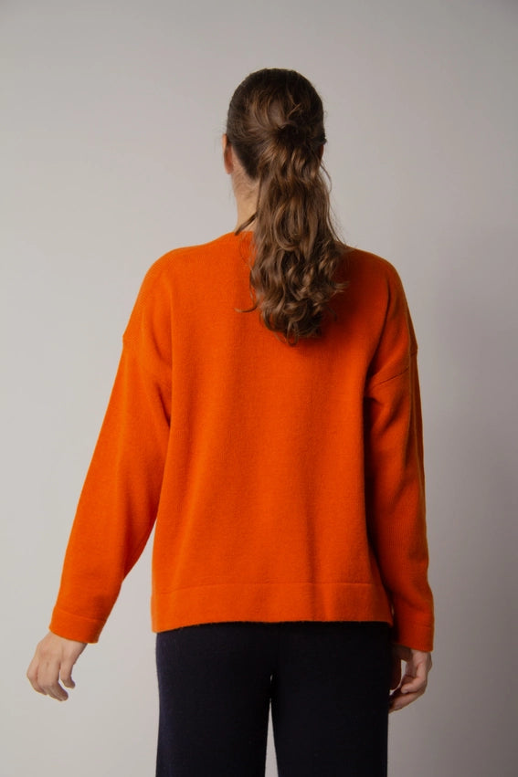 Boat Neck Sweater in Cashmere Blend arancia-Sweater-LÈMME-S-arancia-Urbanheer