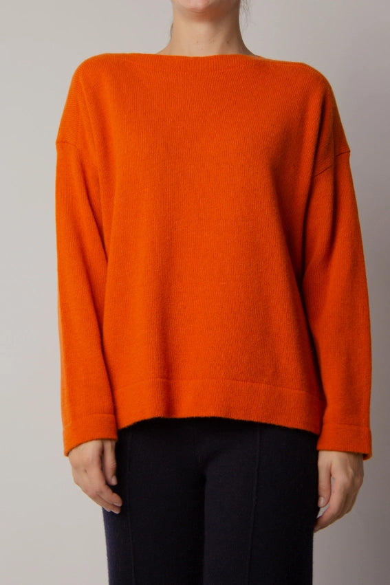 Boat Neck Sweater in Cashmere Blend arancia-Sweater-LÈMME-S-arancia-Urbanheer