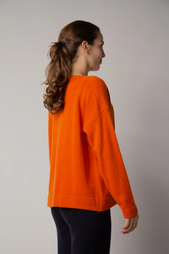 Boat Neck Sweater in Cashmere Blend arancia-Sweater-LÈMME-S-arancia-Urbanheer