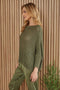 Boatneck Drop Shoulder Long Sleeve Sweater-Sweater-MILIO MILANO-OS-ARMYGREEN-Urbanheer
