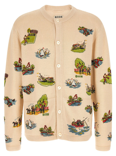 Bode Beaded Camp Cardigan