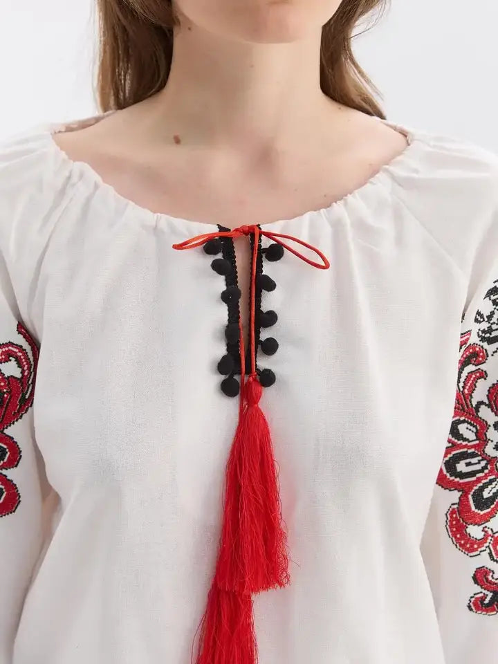 Boho Women's Embroidered Blouse Etnostyle-Blouse-Handmade Originals Ukraine-XS-Urbanheer
