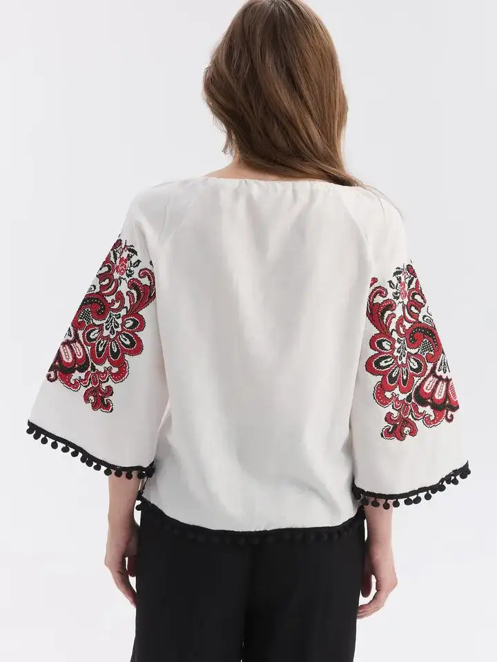 Boho Women's Embroidered Blouse Etnostyle-Blouse-Handmade Originals Ukraine-XS-Urbanheer