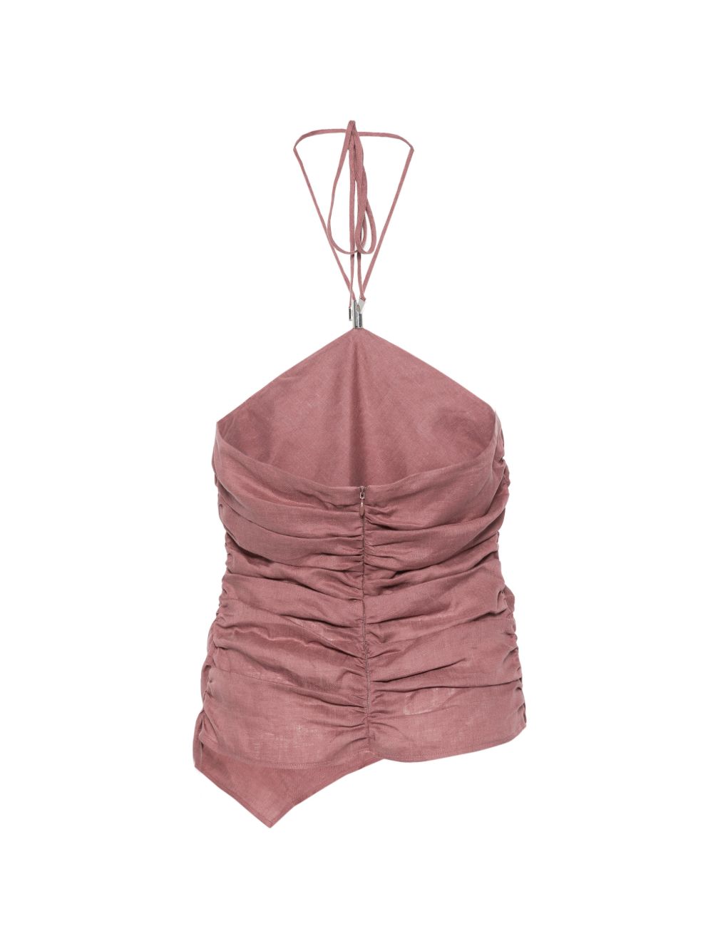 Bordeaux Linen Halterneck Top for Summer Comfort