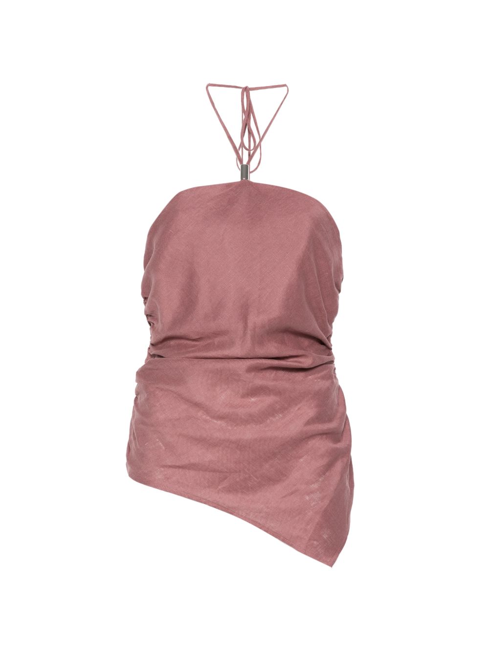 Bordeaux Linen Halterneck Top for Summer Comfort
