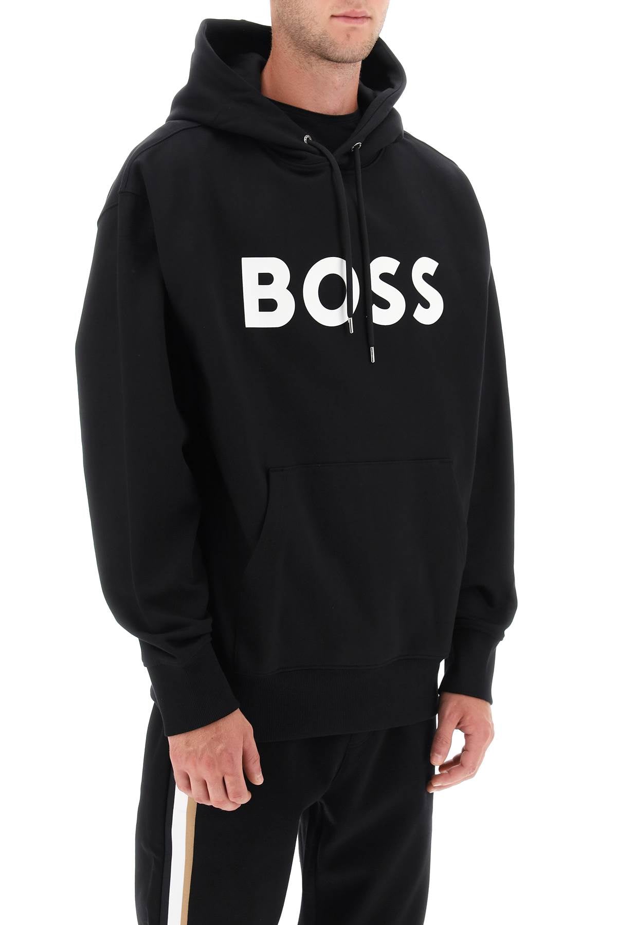 Boss Sullivan Logo Hoodie-men > clothing > t-shirts and sweatshirts > sweatshirts-Boss-l-Black-Urbanheer