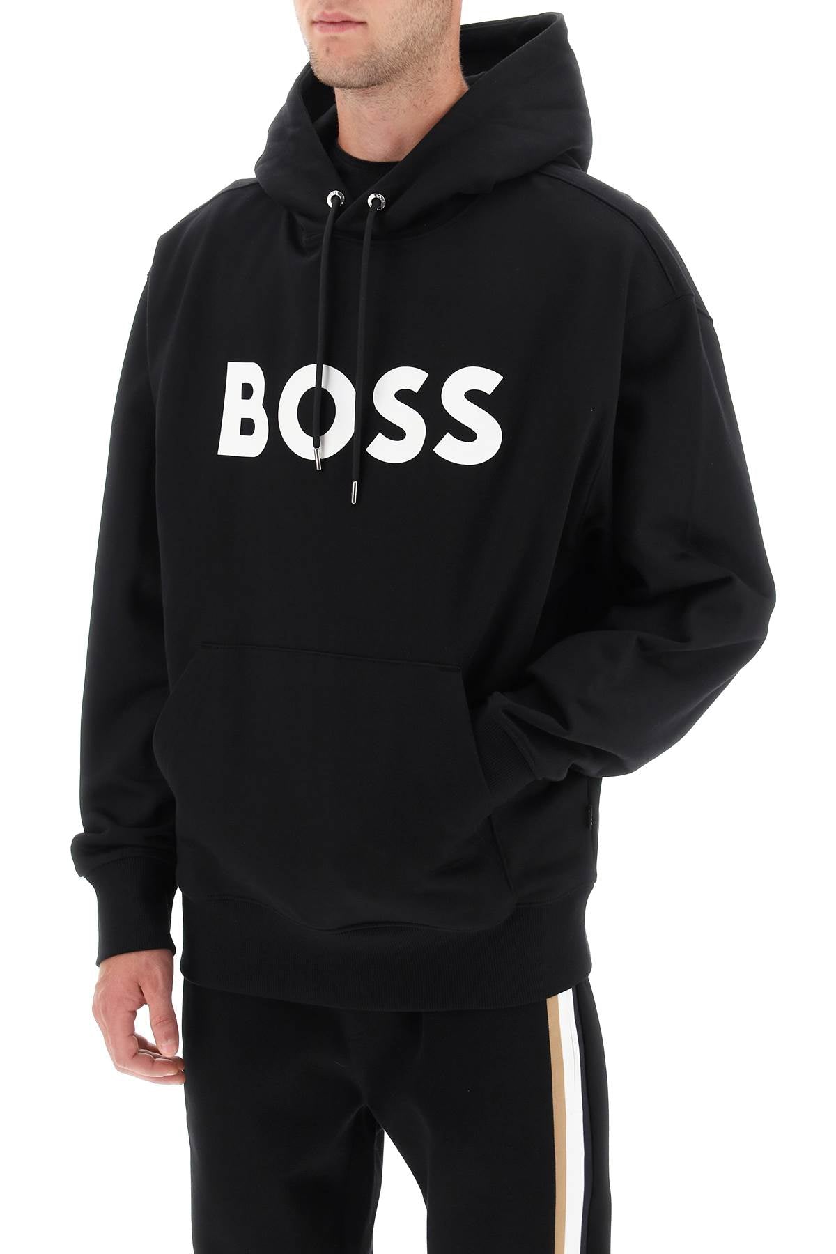 Boss Sullivan Logo Hoodie-men > clothing > t-shirts and sweatshirts > sweatshirts-Boss-l-Black-Urbanheer