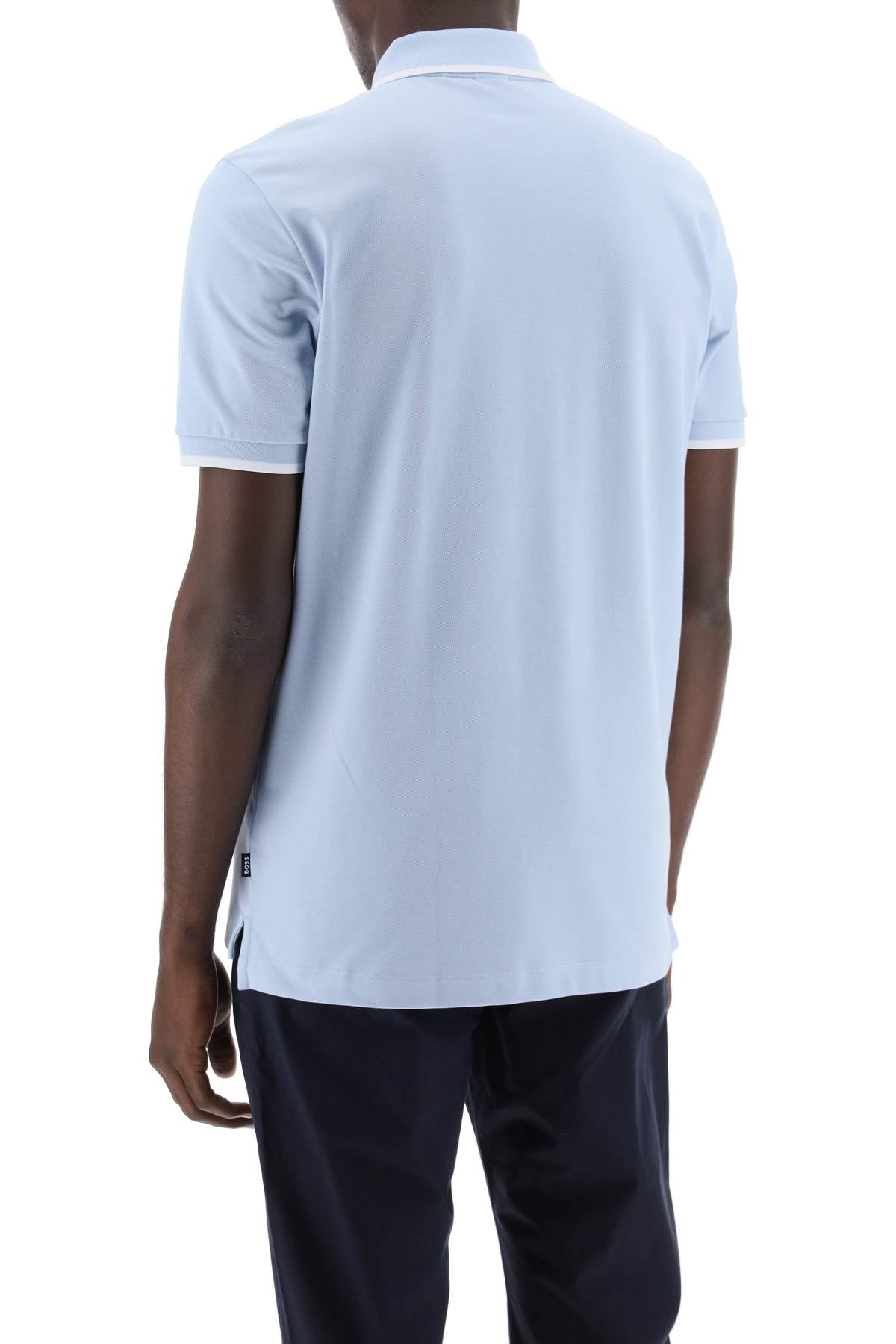 Boss Polo Shirt With Contrasting Edges Light Blue-Men Polo-Boss-S-Urbanheer