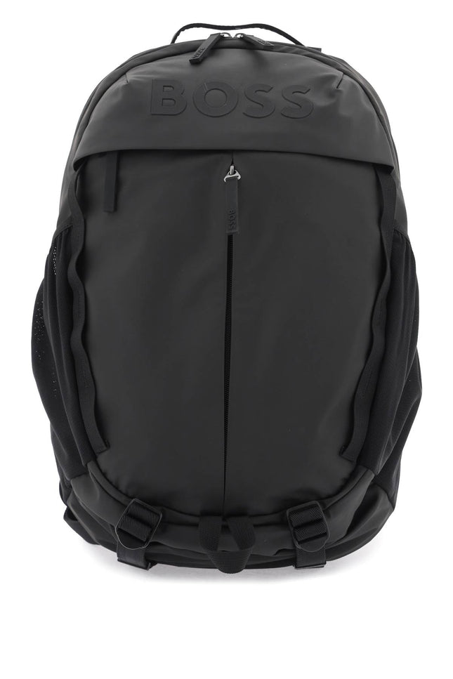 Boss technical fabric coated backpack-men > bags > backpacks-Boss-os-Black-Urbanheer