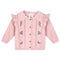 Bouquet Embroidered Pointelle Knit Baby Cardigan (Organic)-Cardigan-Viverano Organics-0-3M-Blush Pink-Urbanheer