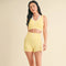 Bow Detail Double Layered Bra and Shorts Set-Set-KIMBERLY C-S-Lemon-Urbanheer