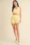 Bow Detail Double Layered Bra and Shorts Set-Set-KIMBERLY C-S-Lemon-Urbanheer