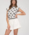 Bow Pattern Ruffle Sleeve Sweater Knit Top IVORY-TOP-Blu Pepper-S-IVORY-Urbanheer