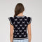 Bow Pattern Ruffle Sleeve Sweater Knit Top NAVY-TOP-Blu Pepper-S-NAVY-Urbanheer