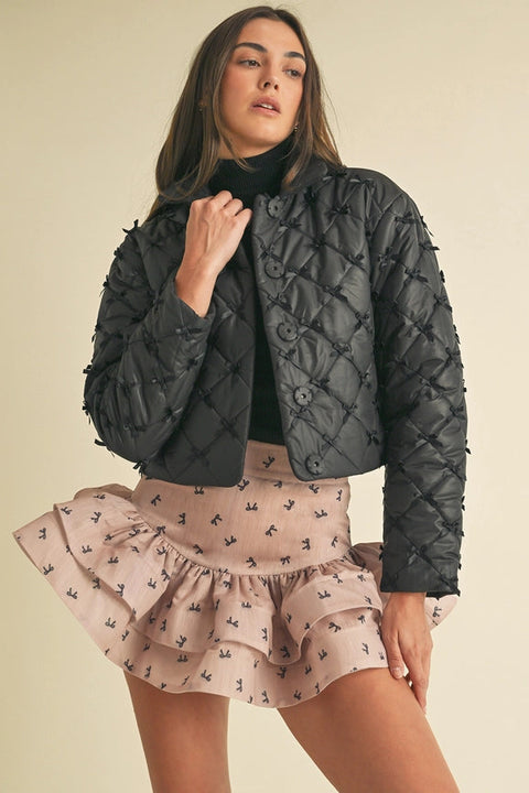 Bow Puffer Jacket-Puffer Jackets-Endless Blu-S-Beige-Urbanheer