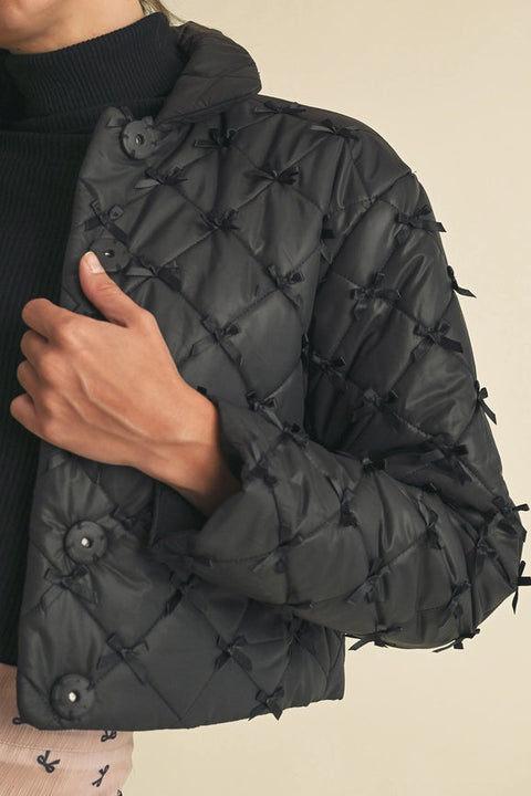 Bow Puffer Jacket-Puffer Jackets-Endless Blu-S-Beige-Urbanheer