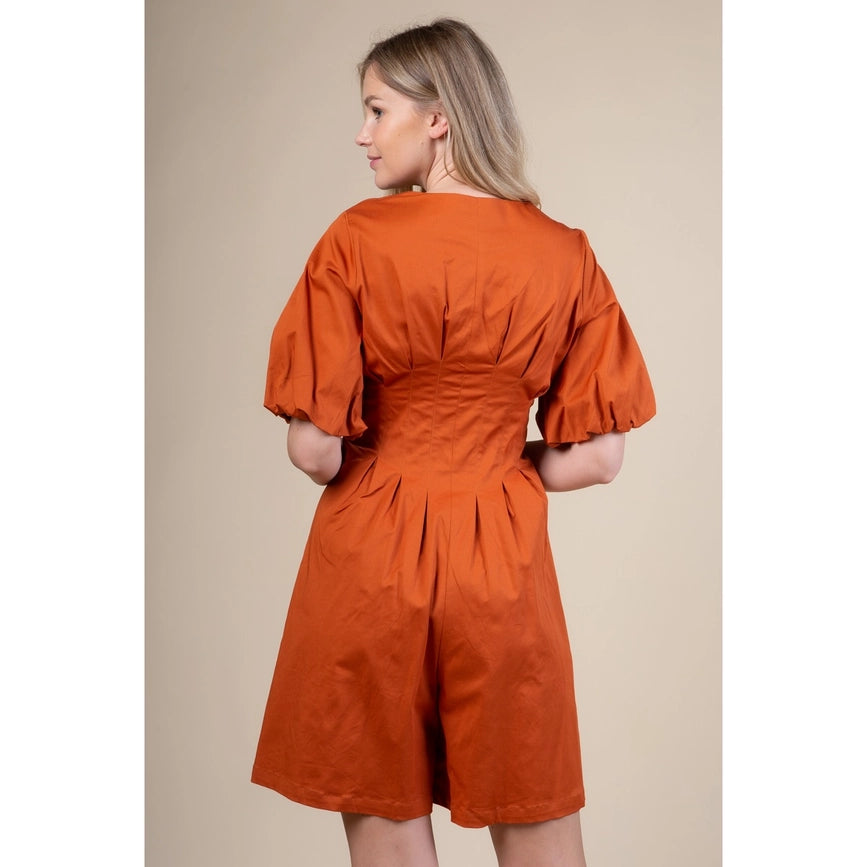 Box Pleat Waist Cropped Jumpsuit RUST-Jumpsuit-AZURA-S-RUST-Urbanheer