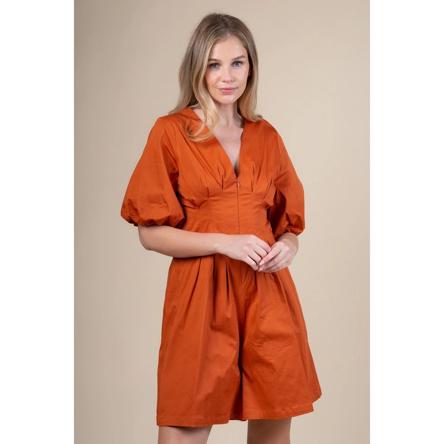 Box Pleat Waist Cropped Jumpsuit RUST-Jumpsuit-AZURA-S-RUST-Urbanheer