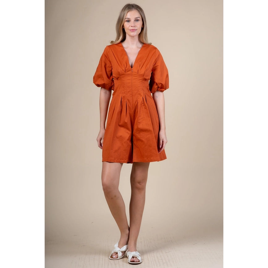 Box Pleat Waist Cropped Jumpsuit RUST-Jumpsuit-AZURA-S-RUST-Urbanheer