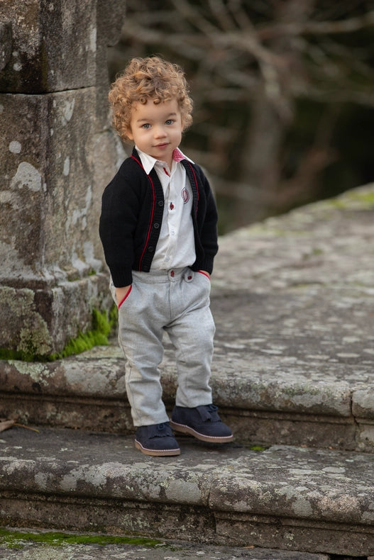 Boy Set with Shirt and Blue Trousers-Boy Set-Piccola Speranza-3Y-White / Blue-Urbanheer