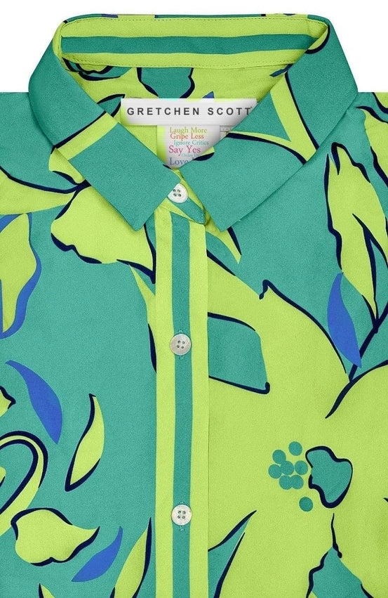 Boyfriend Shirt - Full Bloom Turquoise-Shirt-Gretchen Scott LLC-XL-Turquoise-Urbanheer